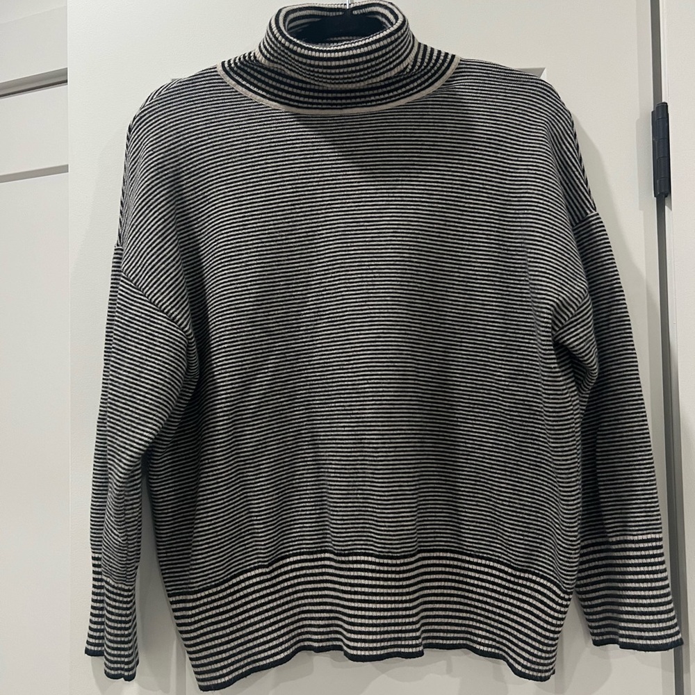 OAK + FORT Striped Turtleneck Sweater